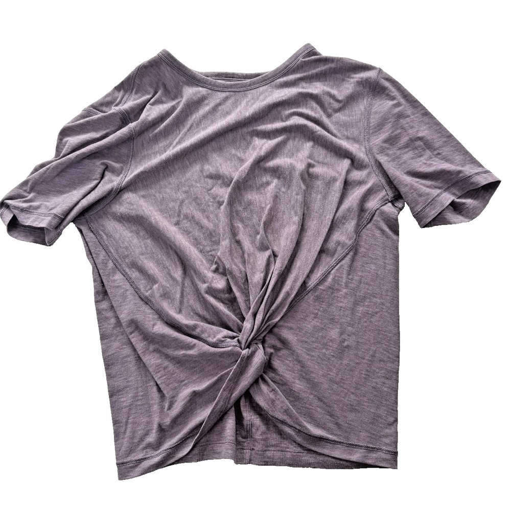 Lululemon Do The Daily Twist Front Short Sleeve Tee Womens Size 2 Purple Gray